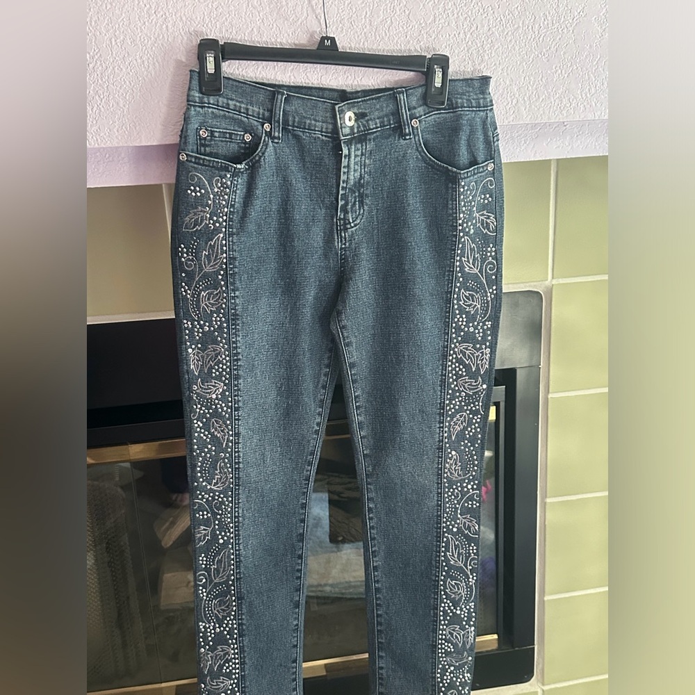 DG2 Diane Gilman Embellished Denim Jeans (6 Petite)